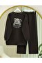 Teddy Bear Printed 3 Thread Sweat Set -K. Coffee - 3