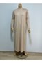 Long Underwear Dress 135 cm Long Sleeves Upright Half Turtleneck Lining Made of Quality Combed Cotton Fabric Beige