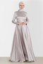 Pearl and Stone Embroidered Satin Evening Dress 50215 - 2
