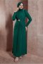 STONE BROOCH DETAILED EVENING DRESS 50416 - 2