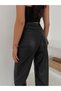 Women's Palazzo Faux Leather Wide-Leg Trousers with Back Pockets - 2