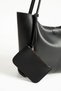 Women's Hand and Shoulder Bag with Black Chain and Faux Leather Wallet - 4