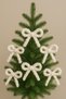 Hand Knitted 6-Piece Bow Ornament for Christmas Tree – Christmas Pine Tree Accessory – White Decorative Knitting