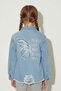Girl's Ripped Back Butterfly Embroidered Trendy Denim Jacket for Ages 7-12 - 2099