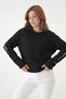 Women's Crew Neck Sleeves Bead Detail Soft Textured Knitwear Sweater - 7