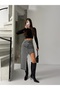 Women's Side Asymmetric Denim Skirt - 7