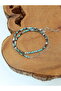 Certified Turquoise and Hematite Natural Stone Steel Bracelet - 6