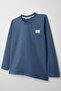 Boys' Long Sleeve T-Shirt with Cool Lettering and Emblem Pocket, Ages 4-8, Indigo - 3