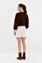 Kaşe Mini Skirt Ekru - 5
