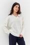 V-neck embellished sweater - ecru - 3