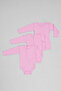 Long Sleeve 100% Cotton Snap-On Baby Bodysuit - Flexible Soft Bodysuit 0-36 Months