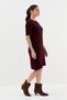 Short Sleeve Loose Knit Dress Bordo - 3