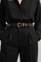 100% Genuine Leather Women's Antique-Finish Buckled Dark Brown Belt Jacket Belt Trousers Belt - 4