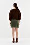 Suede mini skirt khaki - 5