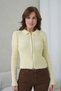 Women's Polo Neck Zipper Detailed Soft Textured Corded Fabric Knitwear Jacket - 3
