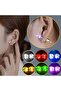 LED Flashing Stud Earrings, Pair of 2 - Orange - 5