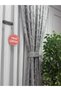 Embroidered Modern Light Gray Pompom Background Curtain Sparse Pleated Single Panel 1/2 + Laces Gift - 8