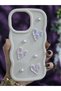 iPhone 14 Promax Compatible Shiny Heart & Pearl Detailed Soft Stylish Phone Case