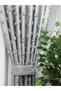 Embroidered Modern Light Gray Pompom Background Curtain Sparse Pleated Single Panel 1/2 + Laces Gift - 6