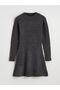 Lcw Vision Anthracite Crew Neck Mini Knitwear Dress - 5