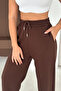Soft Textured Wide Leg Premium Modal Brown Palazzo Pants Sweatpants - 5
