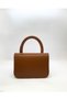 Tan Women's Small Size Stylish Chain Strap Women's Shoulder and Hand Bag with Magnetic Closure - 3