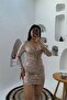 Women Gold Sequin Mini Dress Dpmy3649 - 2