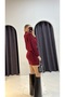 Draped Burgundy Dress - 6