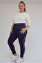 59504 Plus Size Piped Inside She Fleece-Lined Leggings - Purple - 2
