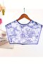 Artistic Style Pastoral Patterned Scarf Collar |   Monochrome Toile De Jouy Patterned Special Cut Shoulder Shawl - 2