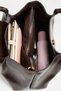 Women's Saray Acı Brown 3-Compartment Lined Snap Closure Faux Leather Handbag and Shoulder Bag - 5