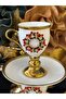 6 Personalized Special Design Christmas Concept Bronze Coffee Cup Set 90 ml