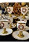 6 Personalized Special Design Christmas Concept Bronze Coffee Cup Set 90 ml - 6