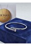 Zircon Stone Nail Model Silver Color Steel Bracelet - 3