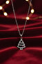 Women's Silver Color Zircon Stone Pine Tree Figured New Year's Steel Necklace
