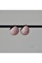 Accessory Midye Model Pink Color, Steel Gold Women's Earrings - 2