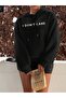 I Don'T Care Written Women's Oversized Hooded Sweatshirt - 3