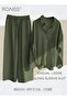 Ladies 2 Piece Set New Trend Fashion Classic Solid Color Cotton Linen Shirt Suit Summer Spring Plus - 3