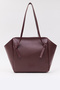 Burgundy D44 Women's Shoulder Bag with Strap Tie Detail and Zipper Closure for Daily Use, Work, and School