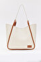 Cream - Tan D30 Modern Large Capacity Daily, Work and School Women's Shoulder Bag with Snap Fastener and Single Strap