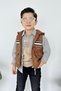 My Little One's Cicileri Quilted Inflatable Vest Set Shirt Boys' 4-Piece Combination - Tan - 4