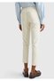 Women's Cream Cotton and Modal Blend Velvet Chino Pants with Front Pockets - 3