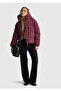 Women's Plum down Hooded Zippered Inflatable Coat with Elastic Sleeves - 5
