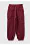 Boy's burgundy drawstring sweatpants with pocket detail and elasticated ankle - 2