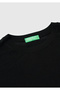 Women's black 100% wool crew neck short sleeve sweater - 7