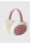 Girl's dusty rose rubber Printed microfiber plush headphones - 2