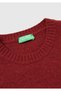 Men's Burgundy Crew Neck Shetland Sweater - 7