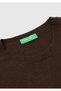 Women's Dark Brown 100% Merino Crew Neck Sweater - 7