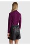 Women's Plum 100% Merino Mock Neck Sweater - 3