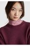 Women's plum wool blend sweater with wide bike collar bottom - 6